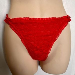 NWOT Pink Lace Thong Small